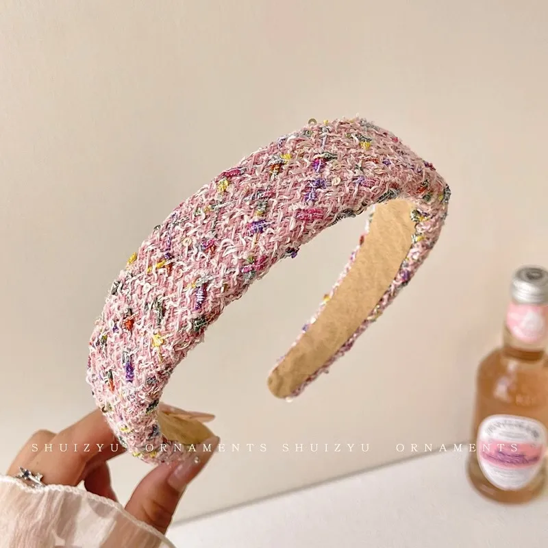 Toddler/kids/adult Sweet plaid pink versatile headband Pink