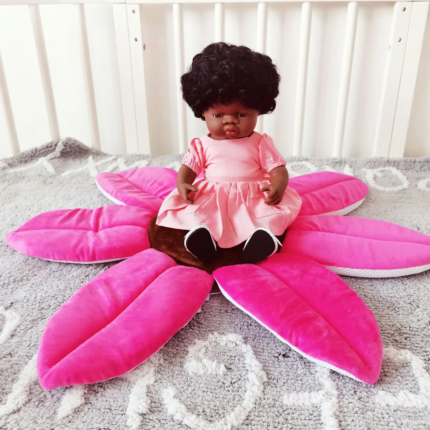 Almofada de banho dos desenhos animados bonito para a experiência de banho segura do bebê Rosa Quente