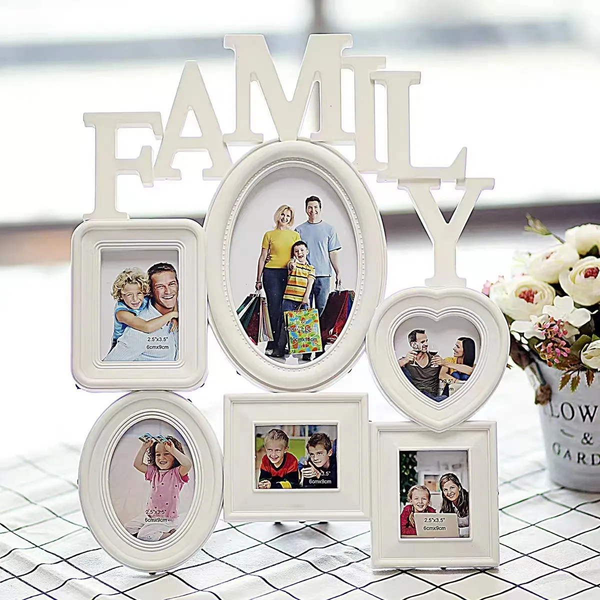Family Parent-Child Combination Photo Frame Set White big image 1