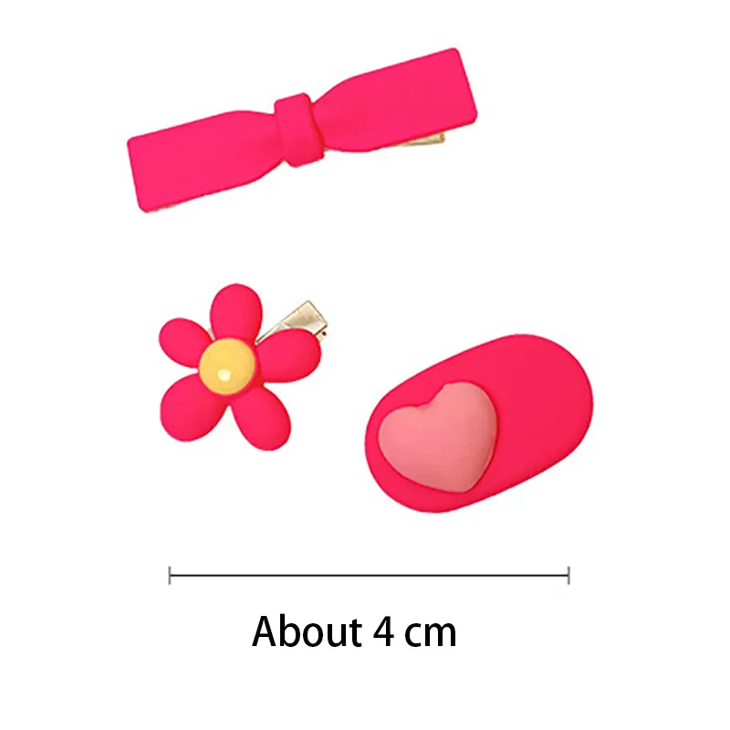 2-pack Adult/kids/toddler/baby Pink heart-shaped bangs, broken hair clips Pink image 6