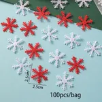 100 قطع عيد الميلاد ندفة الثلج على شكل زخرفة  image 3