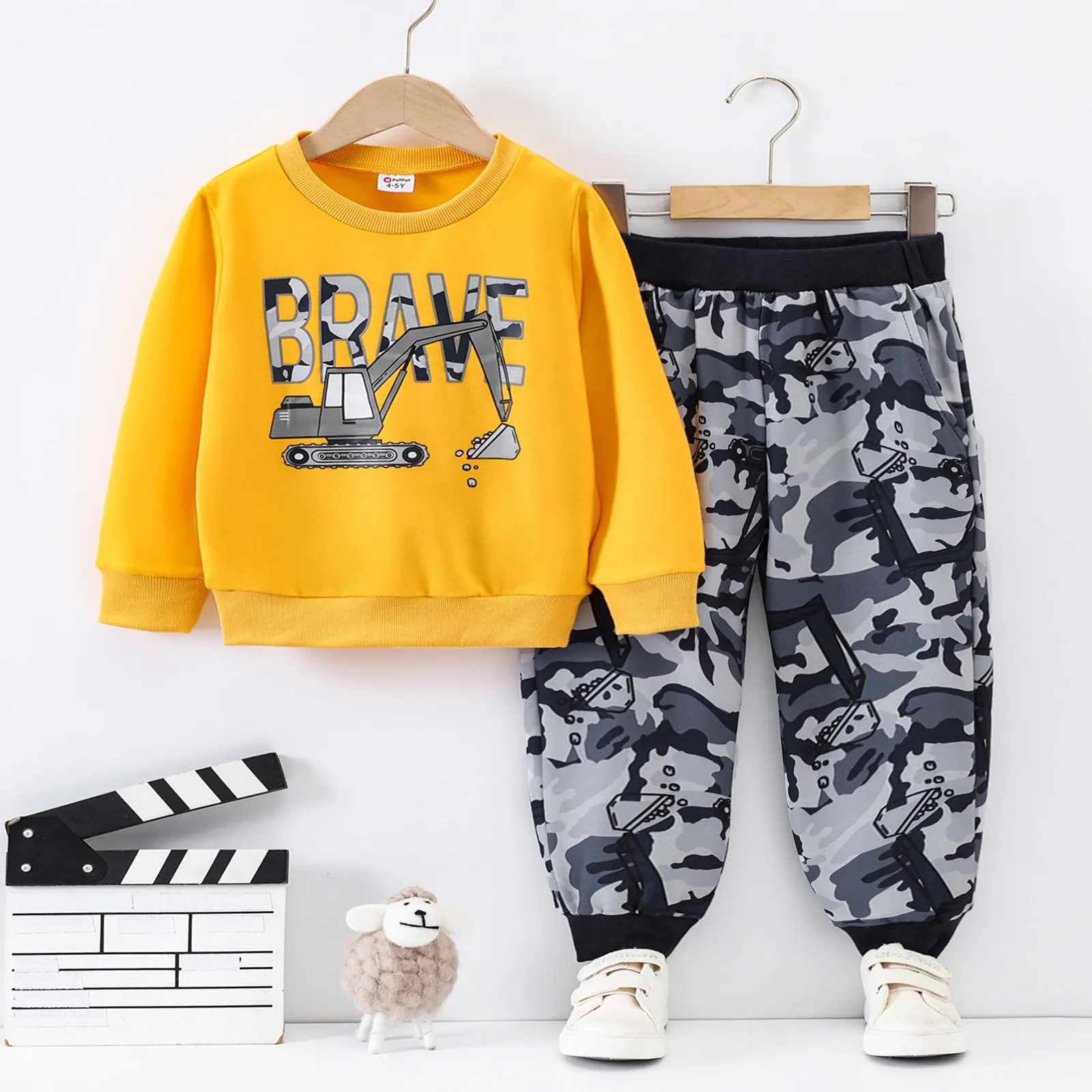 2PCS Toddler Boy Avant-garde Camouflage Top/ Pant Set