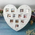 LED Heart-shaped Baby Growth Record 12-month Photo Frame White