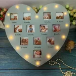 LED Heart-shaped Baby Growth Record 12-month Photo Frame  image 3