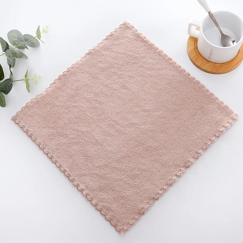 3pcs Baby Washcloths Microfiber Coral Fleece Extra Absorbent and Soft Khaki