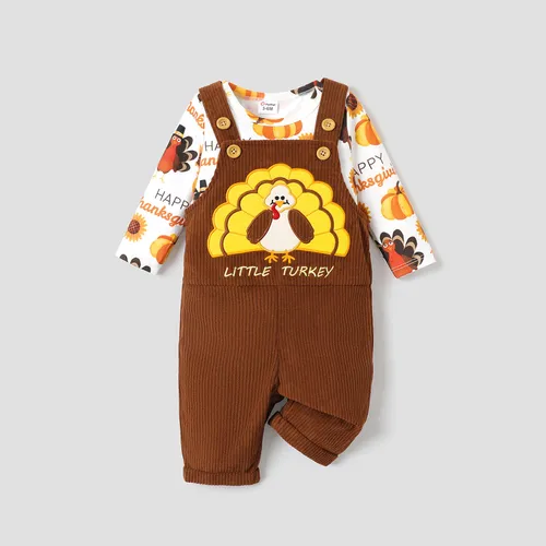 2PCS Baby Boy Thanksgiving Camisole Top/Overall