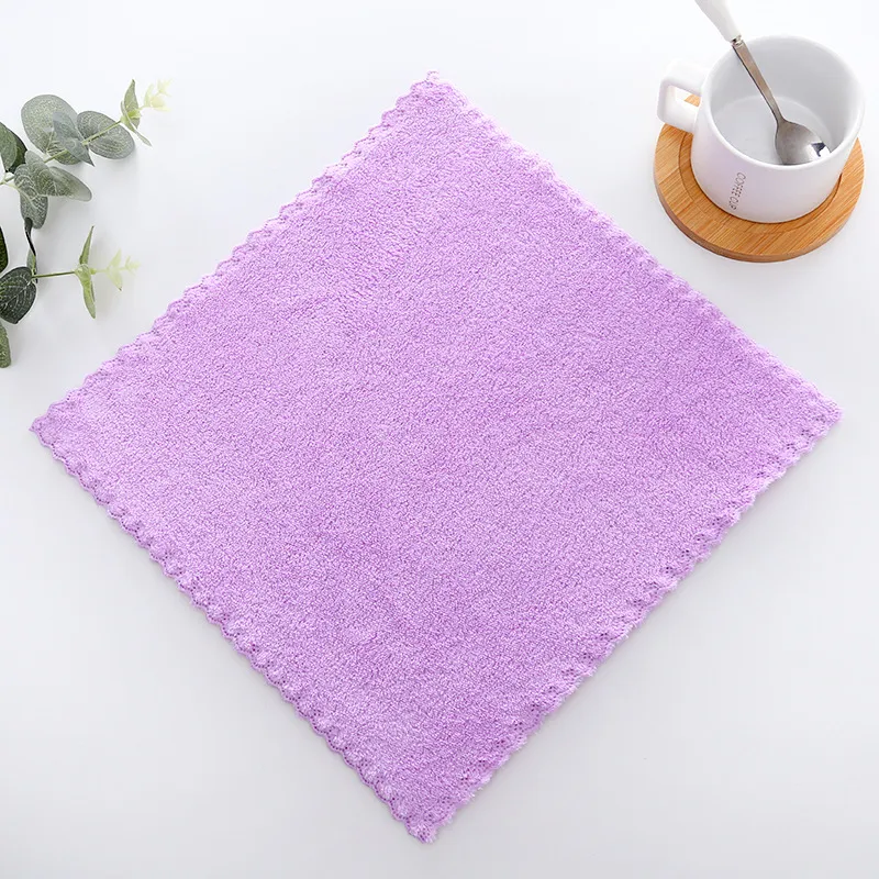 3pcs Baby Washcloths Microfiber Coral Fleece Extra Absorbent and Soft Purple
