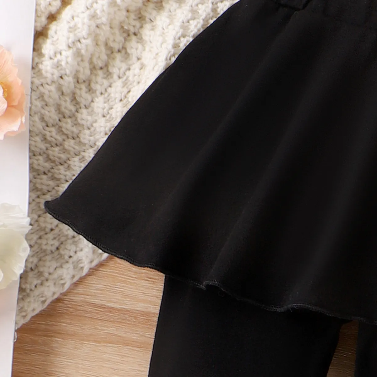 Toddler Girl Casual Solid Ruffle Leggings Pants  Black image 5
