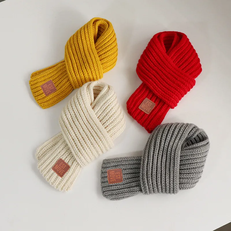 Einfacher verdickter warmer Strickschal für Kleinkinder/Kinder/Erwachsene rot image 6