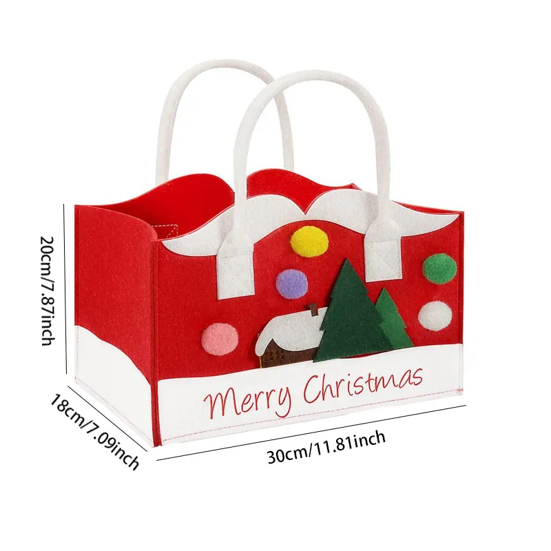 Christmas Felt Tote Bag for Party Supplies - Large Capacity Gift Bag  big image 1