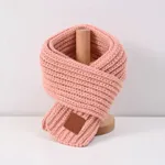Einfacher verdickter warmer Strickschal für Kleinkinder/Kinder/Erwachsene rosa