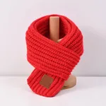Bufanda básica engrosada de punto caliente para niños pequeños / niños / adultos Rojo
