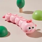 Fuzzy Caterpillar Children's Toy: Wind-Up, Parent-Child Interactive, Cute and Fun Mini Toy Pink