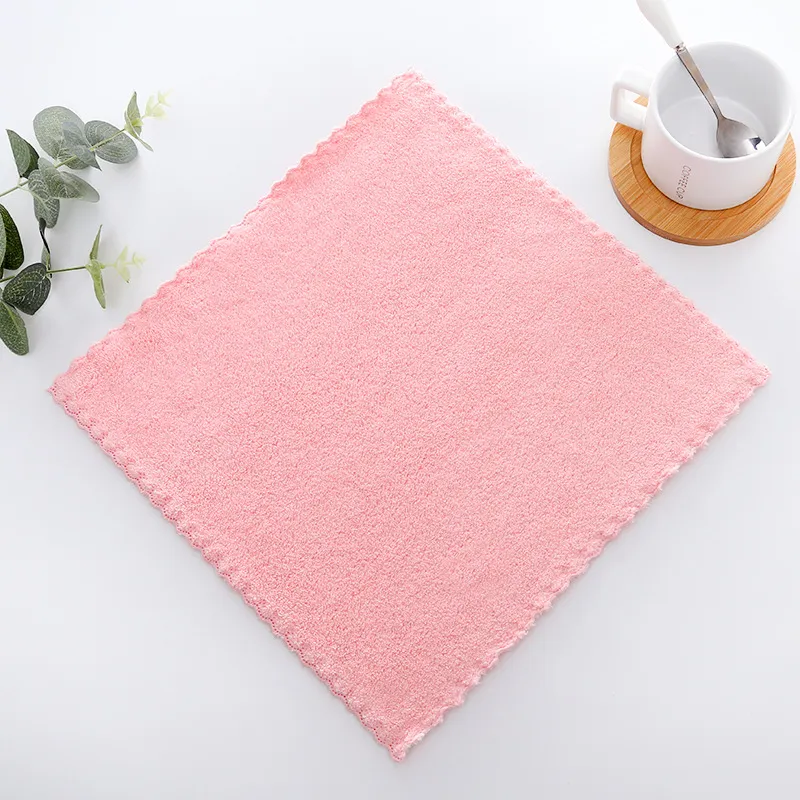 3pcs Baby Washcloths Microfiber Coral Fleece Extra Absorbent and Soft Pink