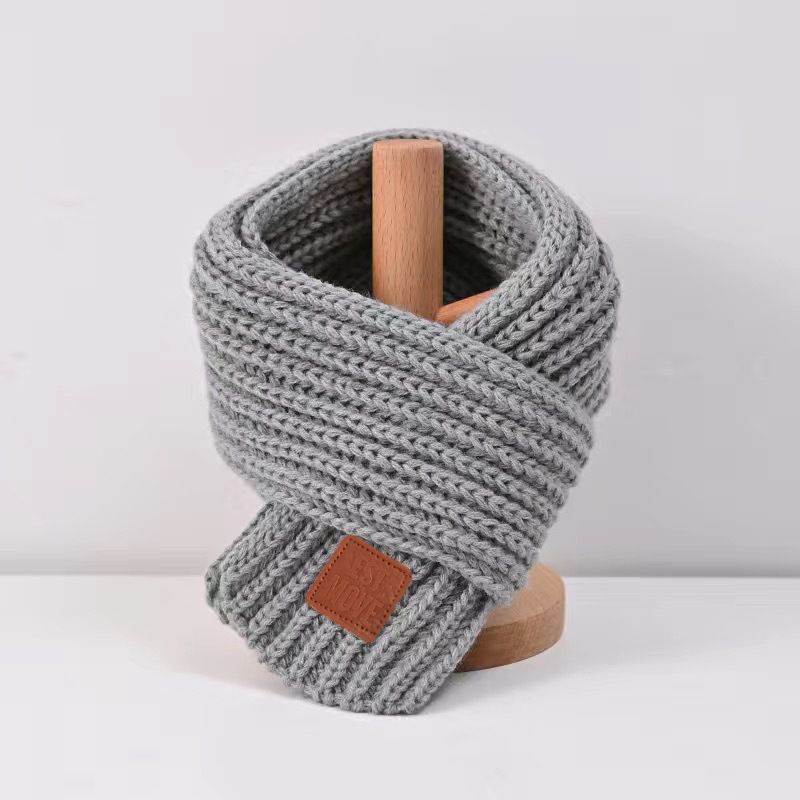 Basic Thickened Warm Knitted Scarf For Toddler/kids/adult