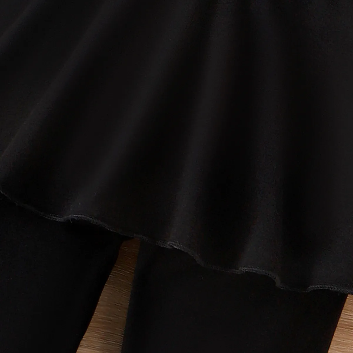 Toddler Girl Casual Solid Ruffle Leggings Pants  Black image 4