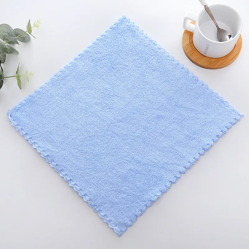 3pcs Baby Washcloths Microfiber Coral Fleece Extra Absorbent and Soft Blue
