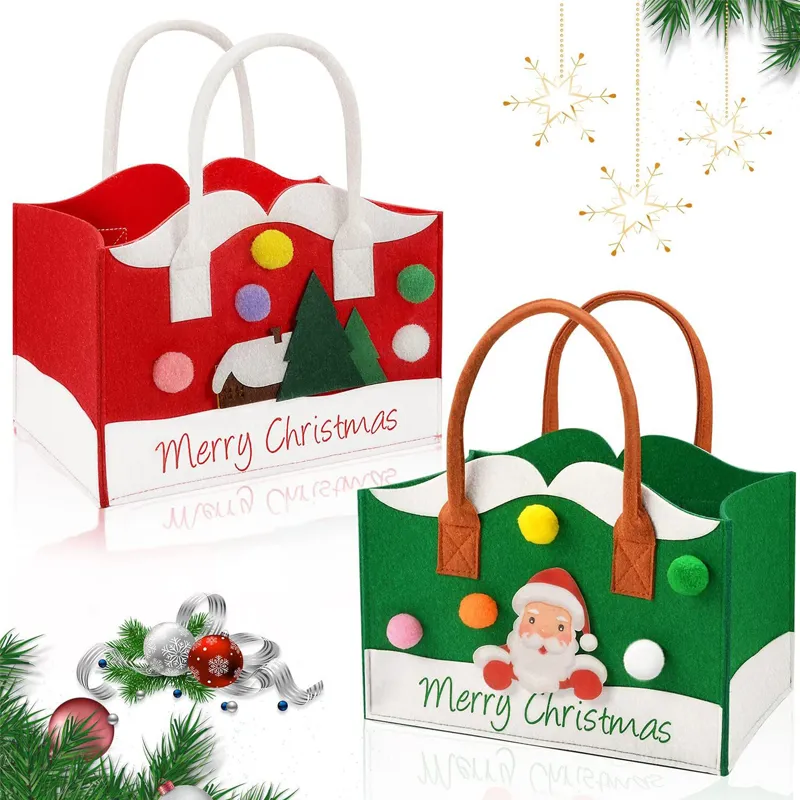 

Christmas Felt Tote Bag for Party Supplies - Large Capacity Gift Bag