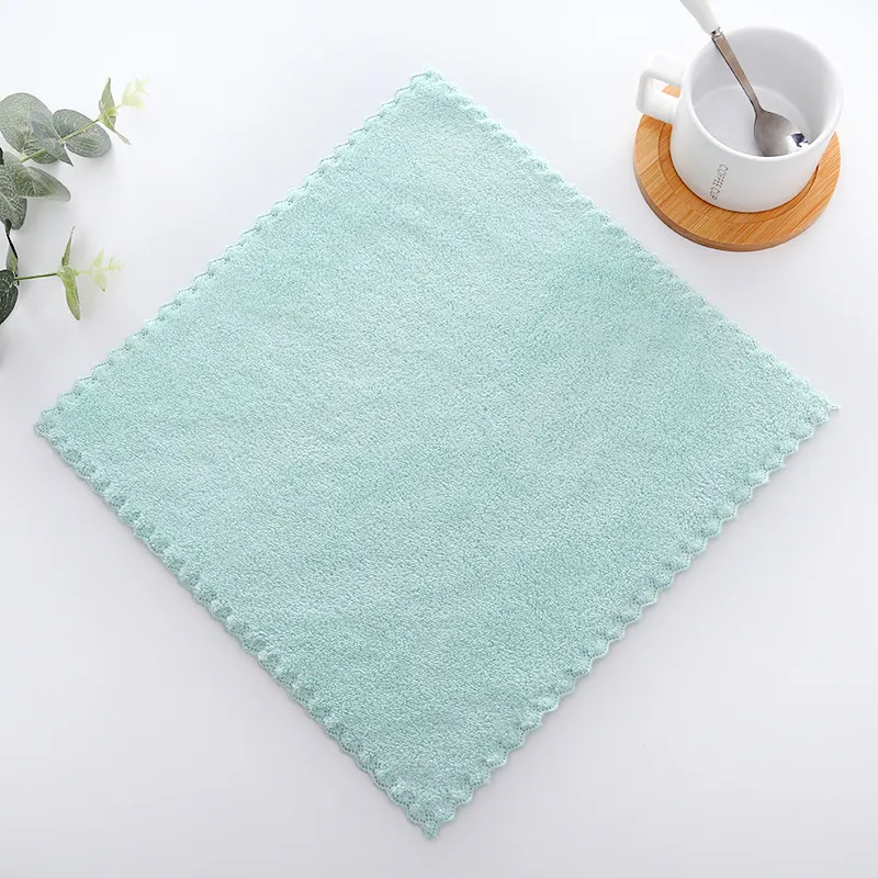 3pcs Baby Washcloths Microfiber Coral Fleece Extra Absorbent and Soft Green big image 1