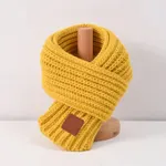 Einfacher verdickter warmer Strickschal für Kleinkinder/Kinder/Erwachsene gelb