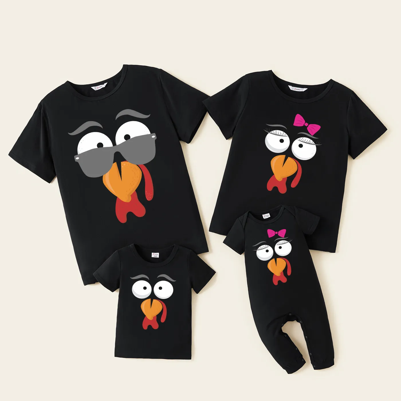 Look de família Dia de Ação de Graças Manga comprida Conjuntos de roupa para a família Tops  image 2