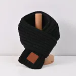 Einfacher verdickter warmer Strickschal für Kleinkinder/Kinder/Erwachsene schwarz