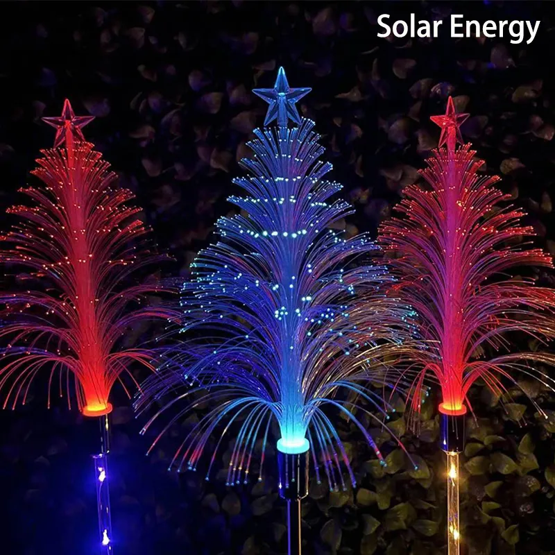 Outdoor Solar Powered Fiber Optic Christmas Tree Light Color-A image 2