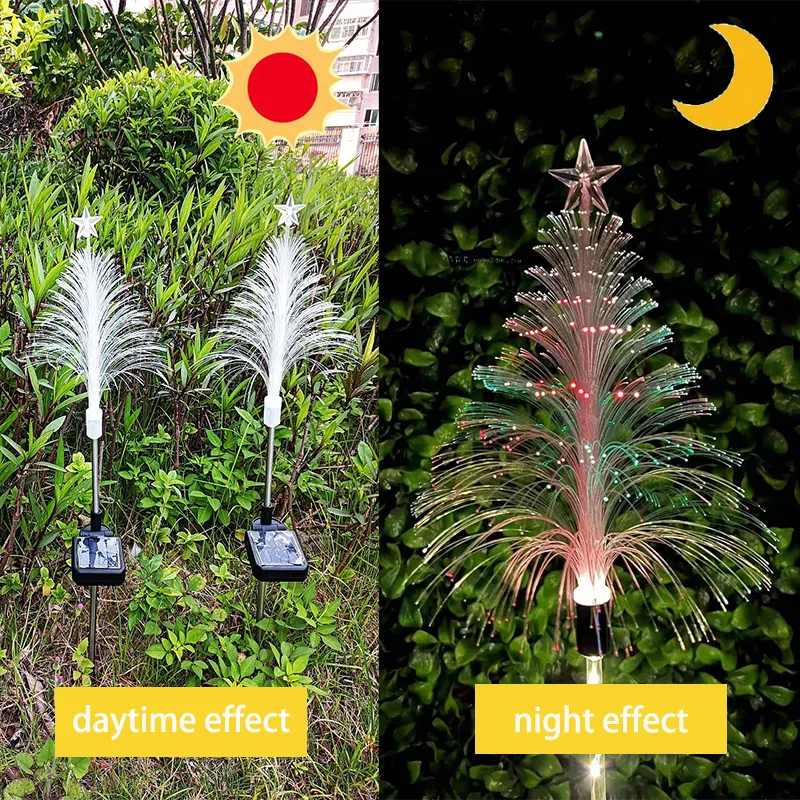 Outdoor Solar Powered Fiber Optic Christmas Tree Light Color-A image 6