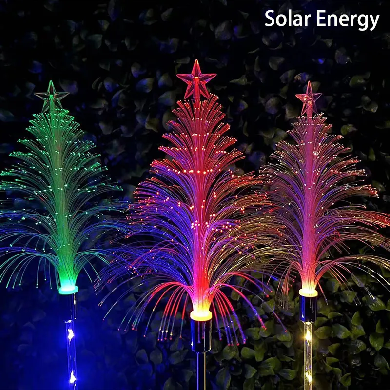 Outdoor Solar Powered Fiber Optic Christmas Tree Light Color-A image 5