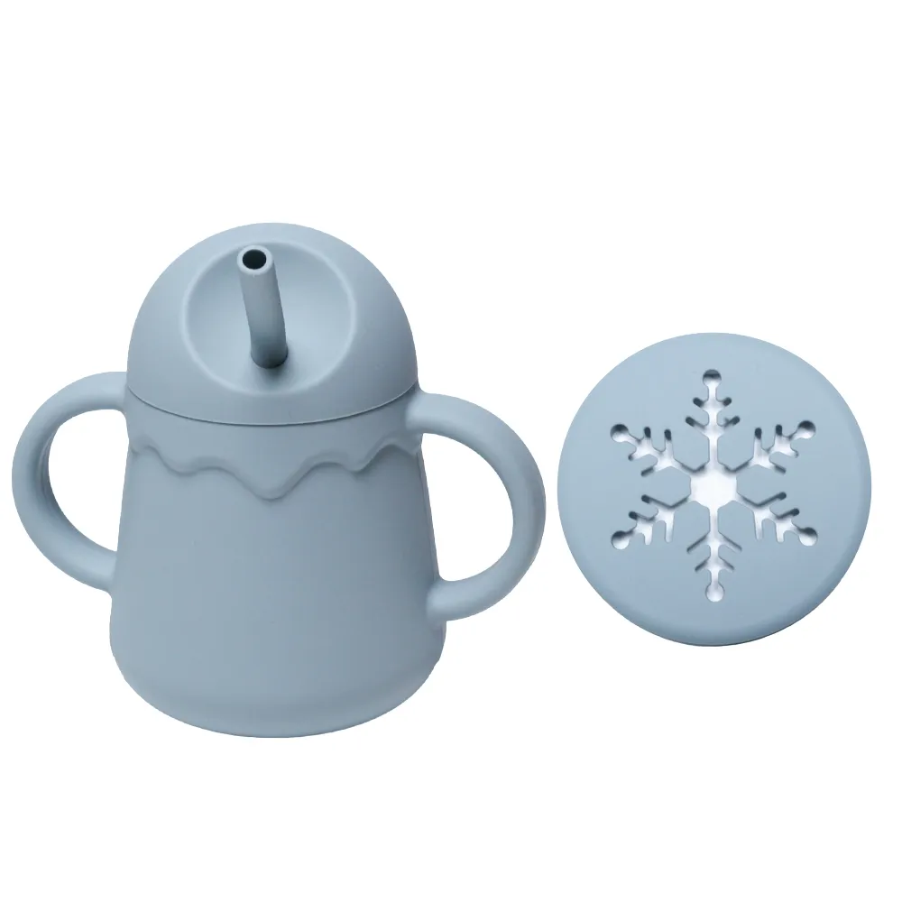 BPA-Free Silicone Sippy Cup & Snack Cup Blue