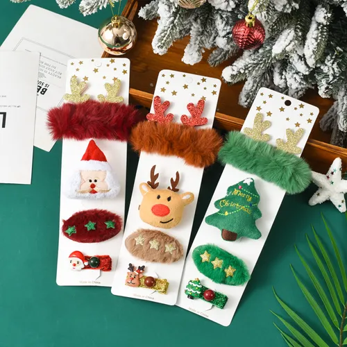 4-pack Toddler/kids Christmas gift hairpin brooch hair accessories set