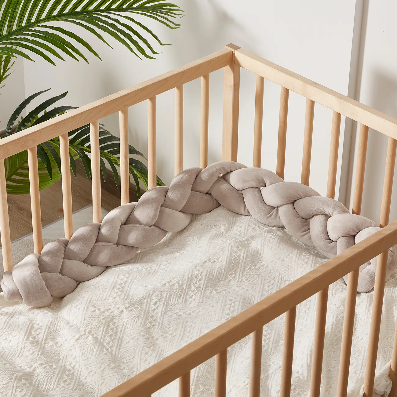 Baby Bed Bumper with Anti-Collision Design Grey big image 1