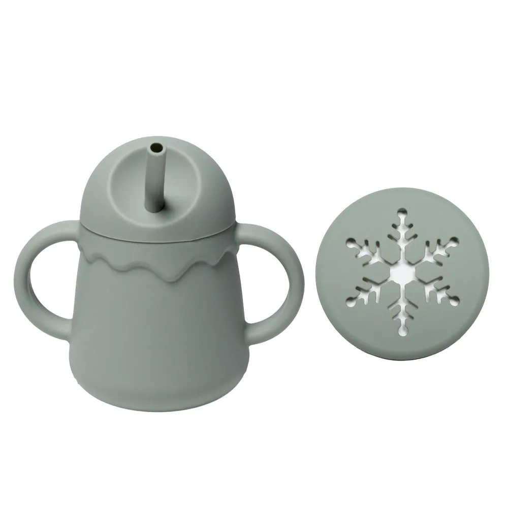 BPA-Free Silicone Sippy Cup & Snack Cup Green