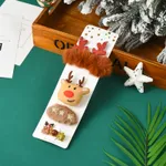 Paquete de 4 juegos de accesorios para el cabello de broche de horquilla de regalo de Navidad para niños pequeños / niños Caqui