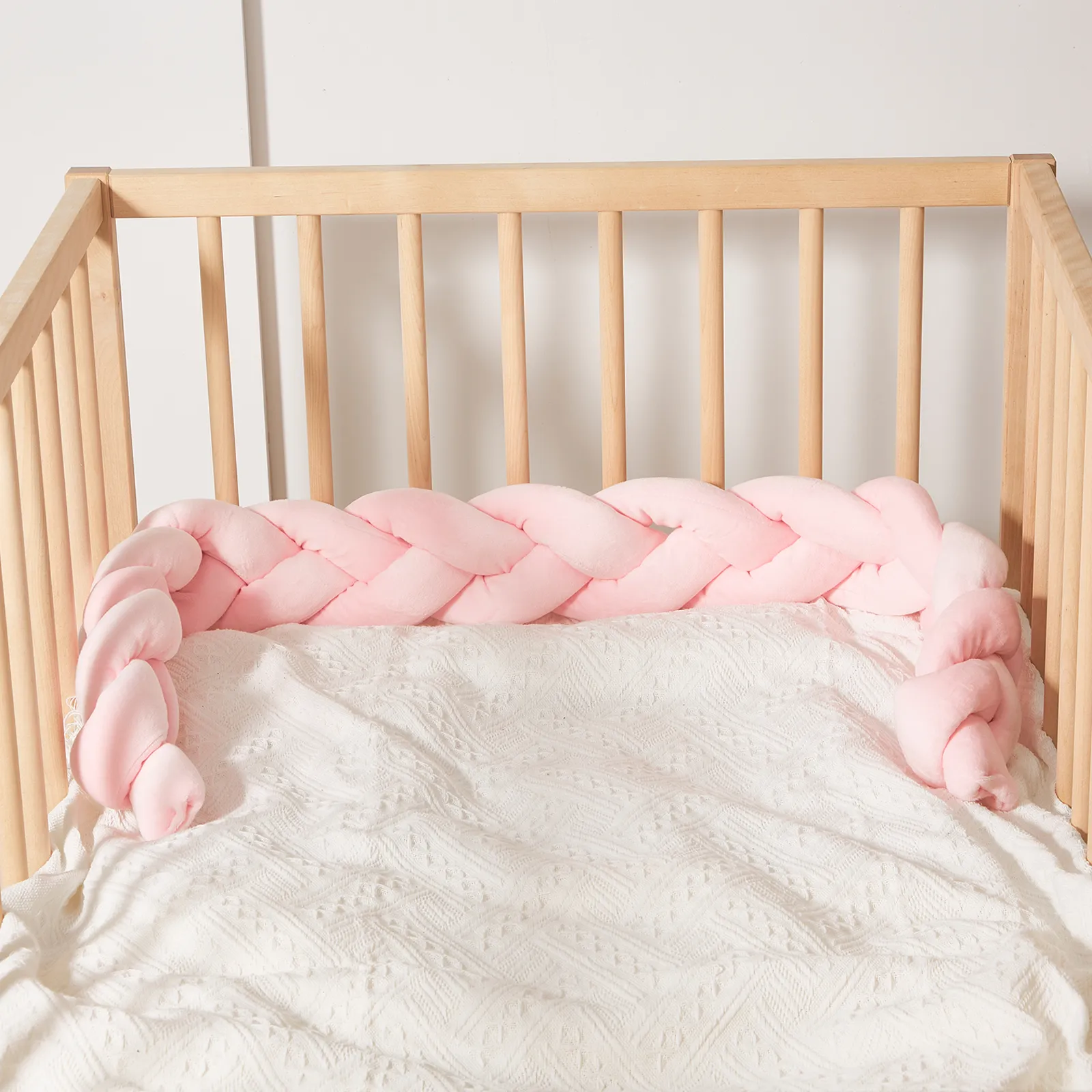 Baby Bed Bumper with Anti-Collision Design Pink image 6