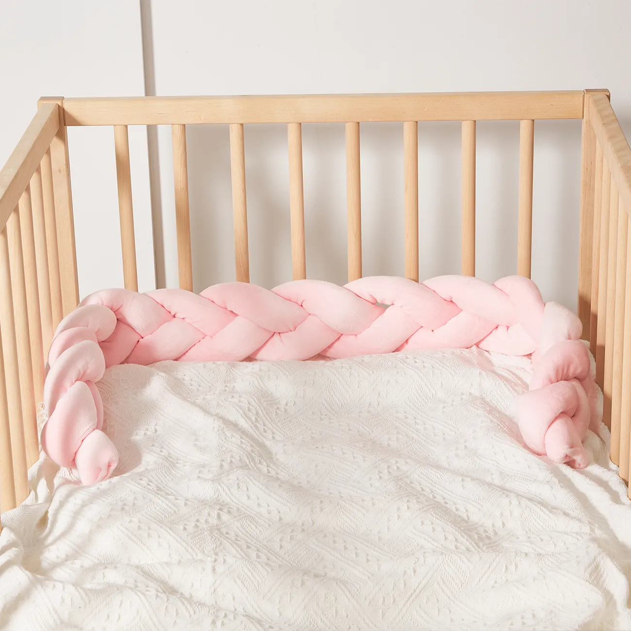 防撞設計的嬰兒床保險杠 粉色 big image 1
