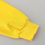 2pcs Kid Girl/Boy Solid Bear Pattern Sweatshirt Set Yellow image 5