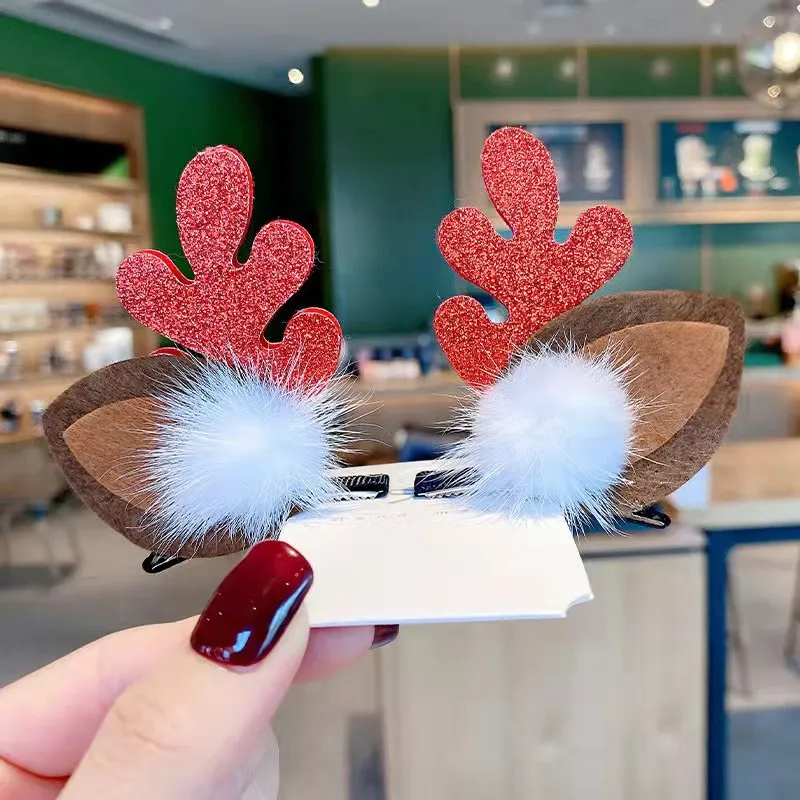 2-pack Children/adults Cute elk antler hair accessories for Christmas Red