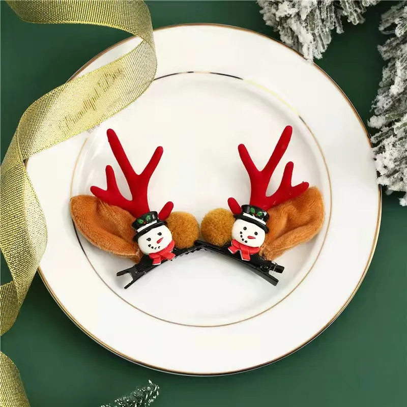 2-pack Children/adults Cute elk antler hair accessories for Christmas Color-B