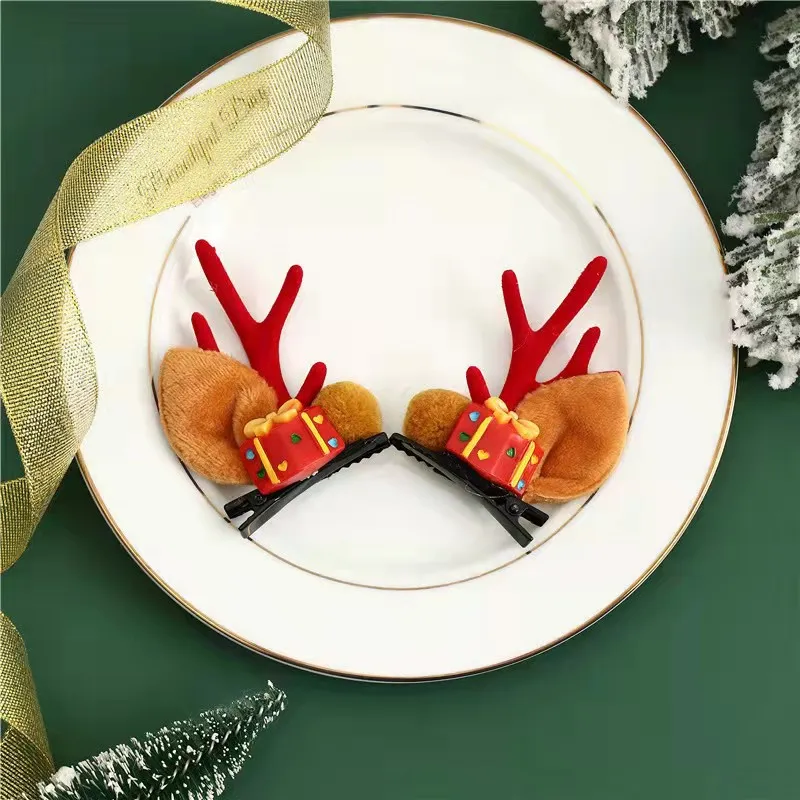 2-pack Children/adults Cute elk antler hair accessories for Christmas Color-E
