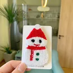 Toddler/kids Christmas towel embroidered festival element pin badge White