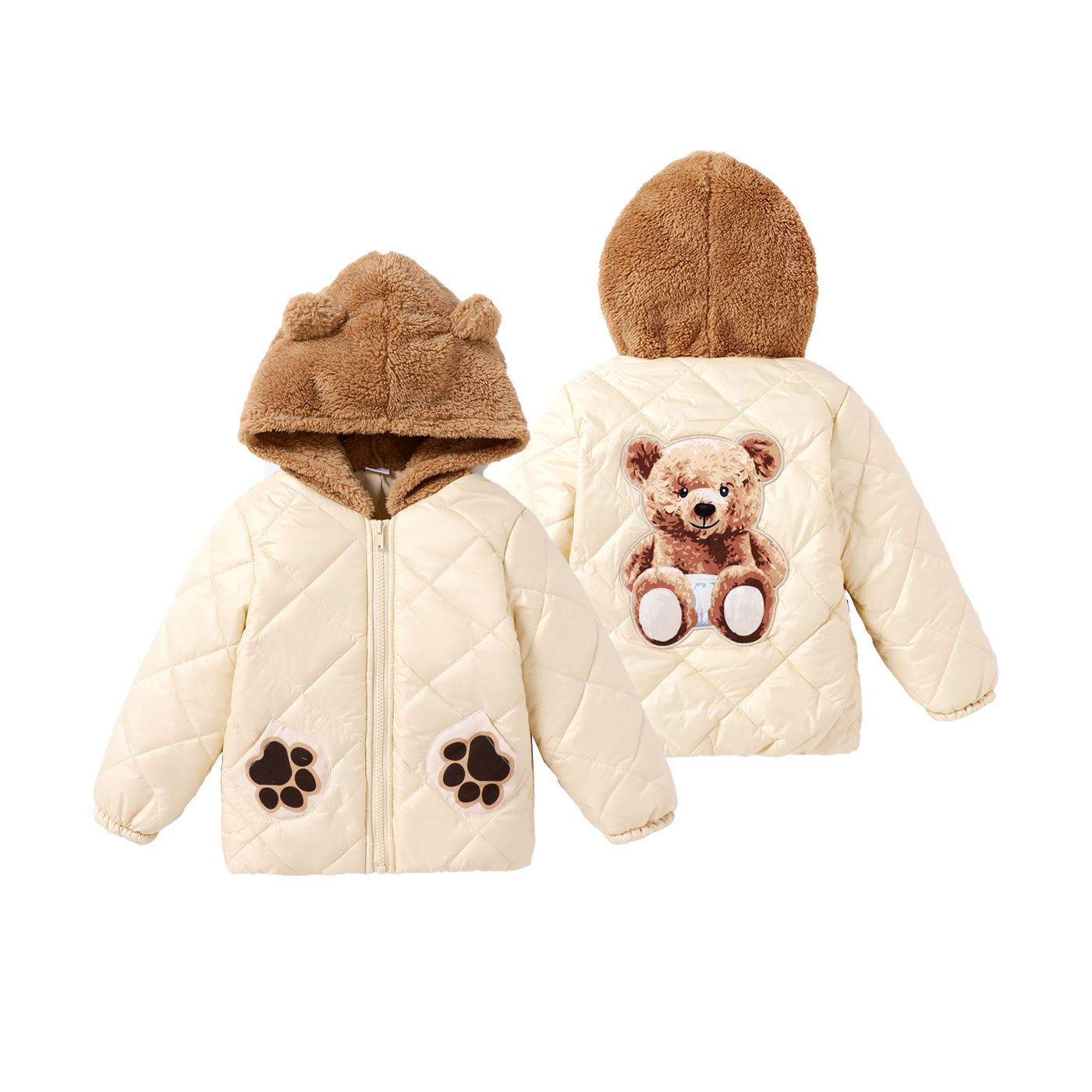 Toddler Boy Animal Pattern Hooded Cotton Coat