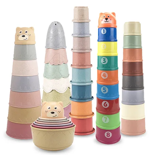 Interactive Stacking Cups Early Education Toy Set for Enhancing Baby's Motor Skills