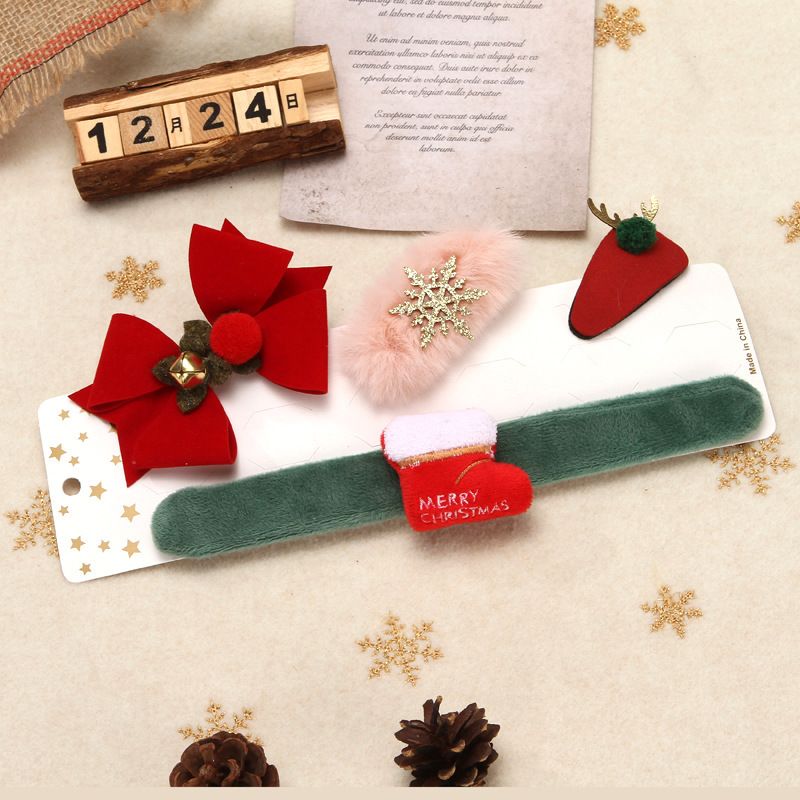Pack De 4 épingles à Cheveux Et Bracelets De Noël Pour Tout-petits/enfants/adultes