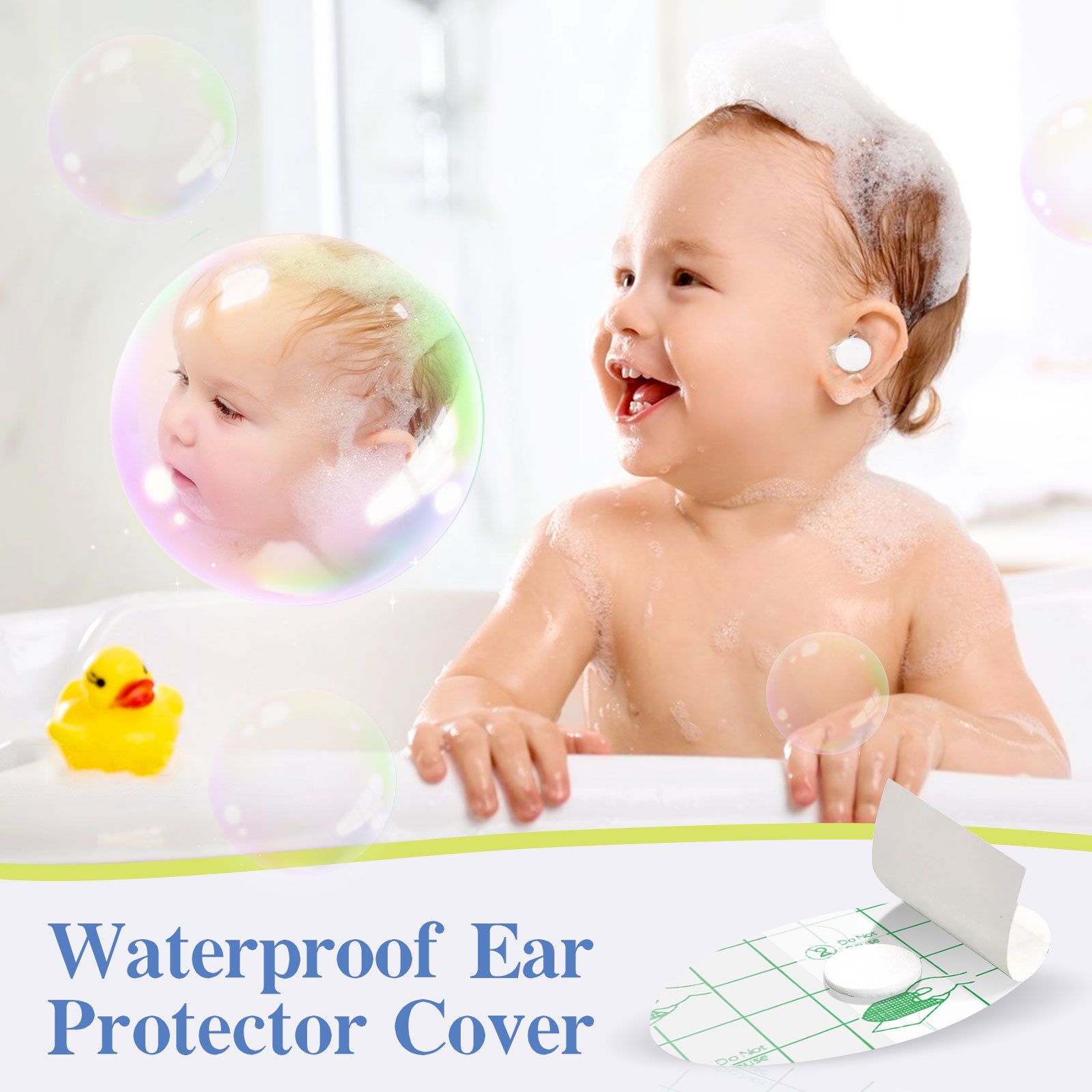 Waterproof Ear Protection Stickers for Baby's Bathing and Swimming in a Pack of 20 with Added Cotton