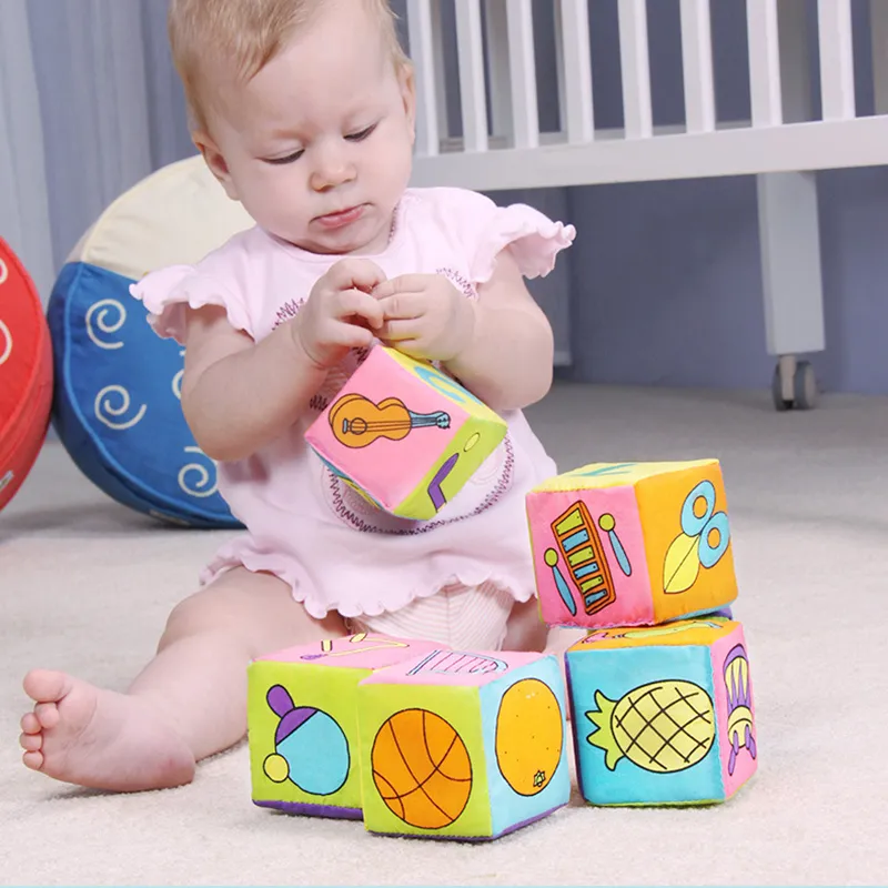 6 Pieces of Random Colored Cloth Building Blocks for Baby's Intellectual Development and Fun Play in a Set  image 2