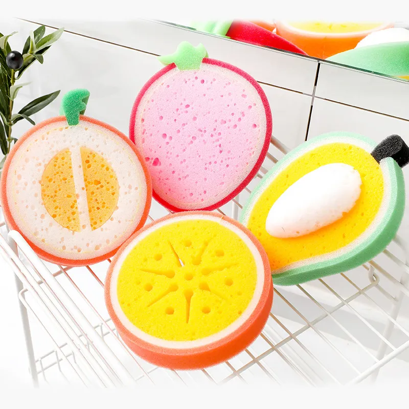 Thick Sponge Fruit Design Multi-functional Dishwashing Sponge