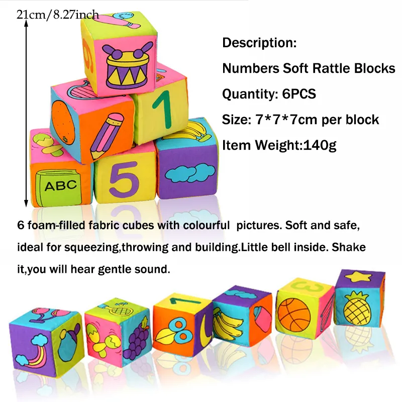 6 Pieces of Random Colored Cloth Building Blocks for Baby's Intellectual Development and Fun Play in a Set  image 3