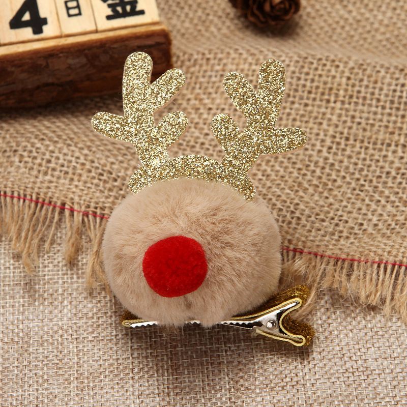 Children's Adorable Elk Antler Festive Hair Clips for Christmas