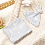 Newborn Cotton Swaddle Blanket with Hat  image 3